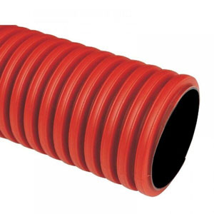 Труба двустенная защитная гофрированная красная SN 8 200 мм длина 12 м