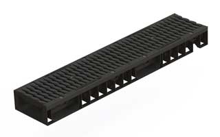 Водоотводный лоток пластиковый дренажный с решеткой усиленной (1000х210х95)