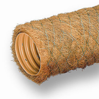 Дренажная труба ПВХ гофрированная Wavin с фильтром из кокосового волокна 126 мм