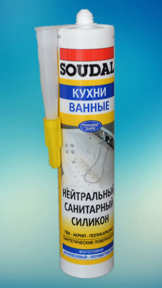 Нейтральный санитарный силикон Soudal белый 300 мл