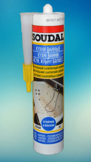 Нейтральный санитарный силикон Soudal бесцветный 300 мл