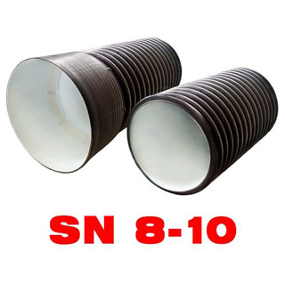 Труба пластиковая гофрированная двустенная с раструбом SN SN 8-9 200 / 171 мм