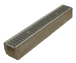 Водоотводный лоток бетонный Standart с решеткой ячеистой сталь оцинкованная