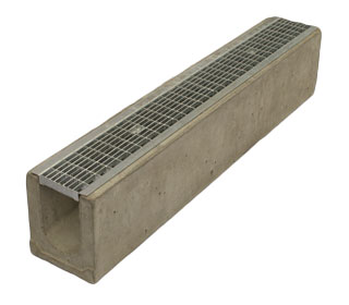 Водоотводный лоток бетонный Standart с решеткой ячеистой сталь оцинкованная (1000x165x190)