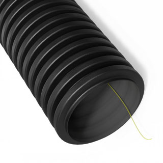 Труба двустенная защитная гофрированная черная 110 мм SN 12 (стойкая к ультрафиолету)