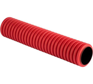 Труба двустенная защитная гофрированная красная 63 мм
